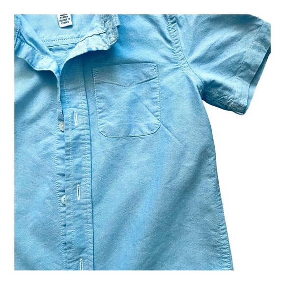 The Children's Place Light Blue cotton button up top shirt Boy 5T short sleeved - Picture 2 of 6